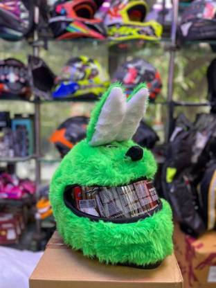 SHAH ENTERPRISES 100% Premium Quality Bunny Helmet Covers Funny Green Motorbike Helmet (Green) Helmet Buckle Clip