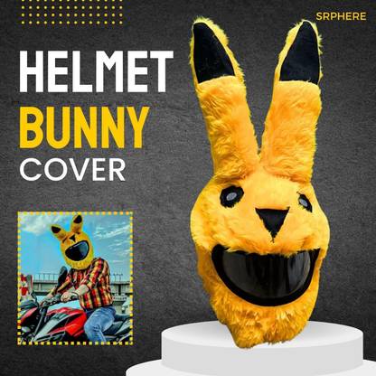 SRPHERE GHJK _Pikkachuu Shape Bunny Helmet Cover for Riders | Motorcycle Funny Helmet Buckle Clip
