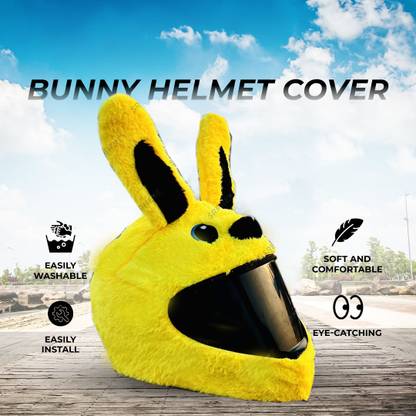 SRPHERE Yellow Bunny Riding Gear Helmet Covers Suitable for Helmets Only Cover Helmet Buckle Clip