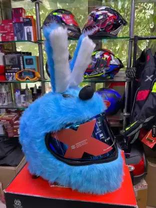 Jetnix Universal Bunny Helmet Cover for Motorcycle Helmet (Skyblue-bunny-S008) Helmet Buckle Clip