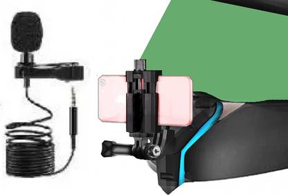 Berua Helmet Strap Camera Mount with nobile holder and gopro adapter Strap With Mic Helmet Mount