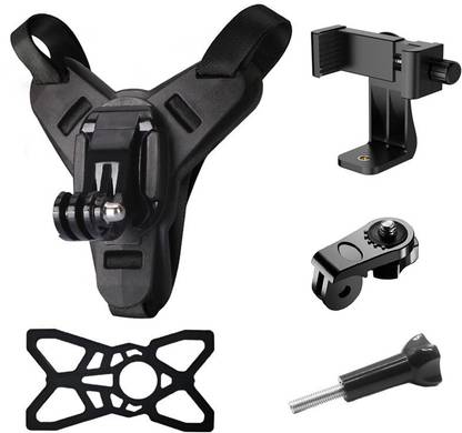 Zorbes Helmet Chin Mount Strap Set for Phones and Cameras Helmet Mount