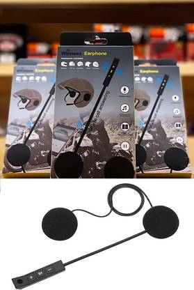 SPEED-O'MOTIVE BSDDP Wireless Bluetooth For Helmet Over The Ear Headset With Mic (Black) Helmet Mount