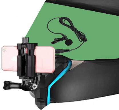 Berua Helmet Camera Mount Mobile Setup For MotoVlogging|Chin Mount+Mic+MobileHolder Helmet Mount