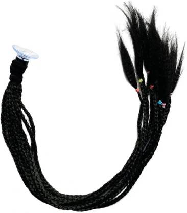 Hybrid Motors Motorcycle Helmet Hair Braid Ponytail Tails for any Helmets , Black Helmet Mount