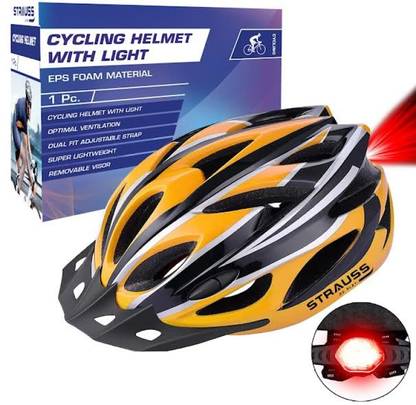 Strauss Cycling Helmet with Back Light & Detachable Visor| Mountain Cycle Helmet Cycling Helmet