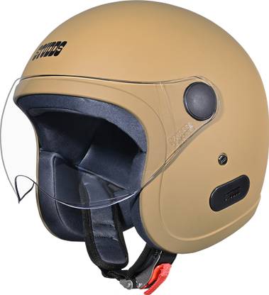 STUDDS Jet Open Face ISI Certified Helmet with Chopper Visor Motorbike Helmet