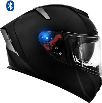 HEADFOX H4 BRO1 Smart Bluetooth Helmet with Strap ON | Calls | Music | Voice Asst. DV Motorbike Helmet