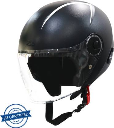 Steelbird SBH-20 Reflective Open Face Helmet in Black Motorbike Helmet