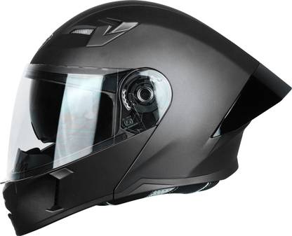 Steelbird SBA-20 7Wings ISI Certified Flip-Up Helmet with Black Spoiler for Men and Women Motorbike Helmet