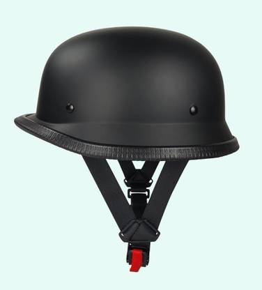 ELECOVER Half Motorcycle Helmet German Style for Chopper Cruiser Bike Black Motorbike Helmet