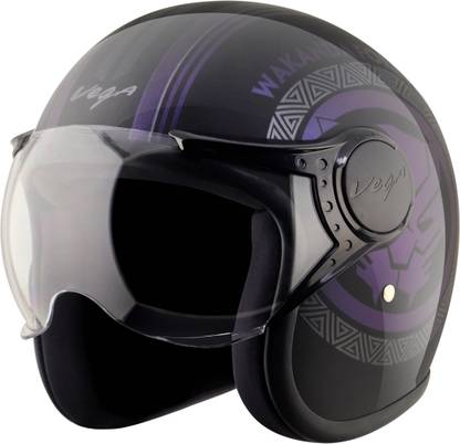 VEGA Jet Marvel Black Panther Motorbike Helmet