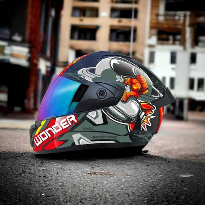 FOROLY Wonder NASA Spoiler ABS Material with Rainbow visor Motorbike Helmet