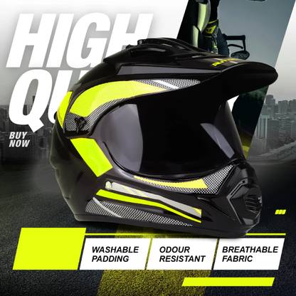 FOROLY X8 Motocross with PC Visor Stylish Graphics Unisex Motorbike Helmet