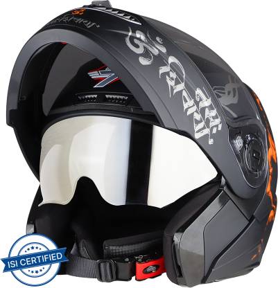 Steelbird SBA-7 Mahadev ISI Certified Flip-Up Helmet for Men and Women with Sun shield Motorbike Helmet