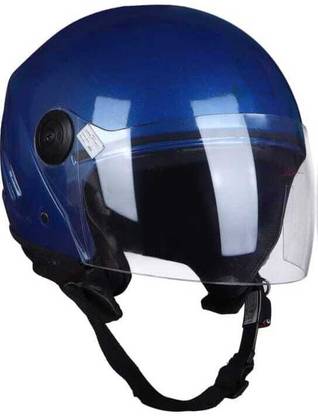 Anjana ABS TRACK SUPER OPEN FACE HELMET WITH PC VISOR FOR UNISEX(BLUE GLOSSY) Motorbike Helmet
