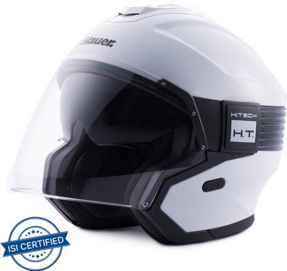 Steelbird Blauer Hacker ISI/ECE Certified Open Face Helmet Motorbike Helmet