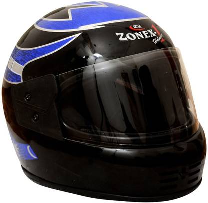 zonex-1 Full Face Motorbike Helmet with Graphic ISI Approved High Impact Shell- M, Blue Motorbike Helmet