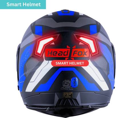 HEADFOX N2 Smart Bluetooth sba7 Calls | Music | GPS | Waterproof | Voice Command DV Road Motorsports Helmet