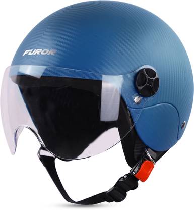 Steelbird SBH-16 Furor ISI Certified Open Face Helmet Motorbike Helmet  (Dashing Blue with Clear Visor)