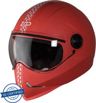 Steelbird Adonis Zap Dashing Motorbike Helmet  (Red Silver)