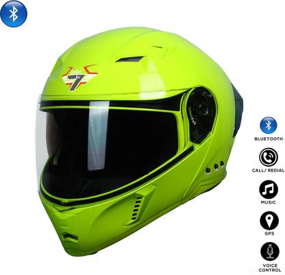 Steelbird Bluetooth Flip Up ISI Certified Helmet for Men with Inner Smoke Sun Shield Motorbike Helmet