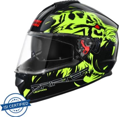 STUDDS Drifter D2 Full Face Helmet with Clear Visor (Black N5, L) Motorbike Helmet