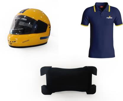 TURTLE Rapido Full Face Helmet With Combo Of Mobile Holder And T-Shirt Motorbike Helmet