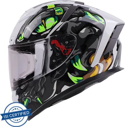 Steelbird SA-5 Monster ISI/DOT Certified Full Face Graphic Helmet for Men and Women Motorbike Helmet