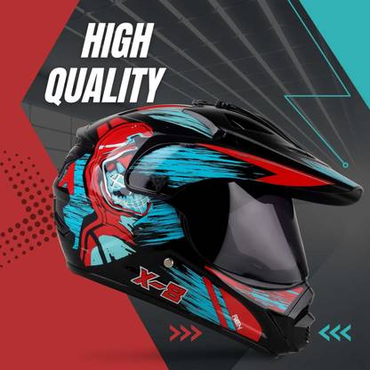 FOROLY X-8 Cyber Motocross with Stylish Graphics Motorbike Helmet