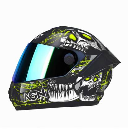 Agx Speed Skull ABS Material with Rainbow Visor Motorbike Helmet