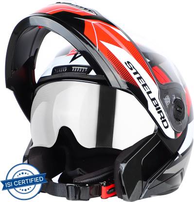 Steelbird SBA-7 Huracan ISI Certified Flip-Up Helmet for Men and Women with Sun Shield Motorbike Helmet