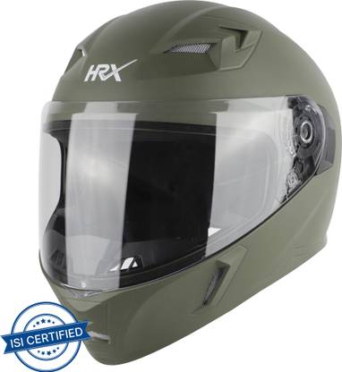 HRX COMBAT Full Face Clear Visor Air ventilated ISI Marked Motorbike Helmet