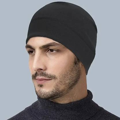 ALPHA STYLIST Black Helmet Skull Cap for Men & Women