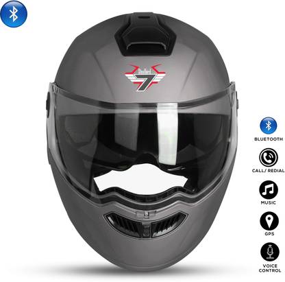 Steelbird Bluetooth Flip Up ISI Certified Helmet for Men with Inner Smoke Sun Shield Motorbike Helmet