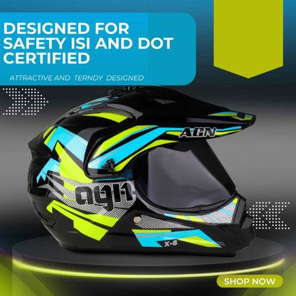 Agx ABS Material,Unisex Helmet with Visor,Odour free Cloth Motorbike Helmet
