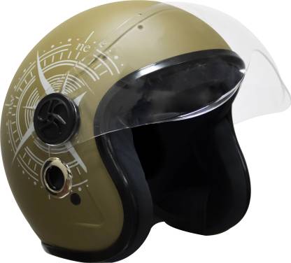 TURTLE Star With Visor Half Face Clear Visor M-58 cm Motorbike Helmet