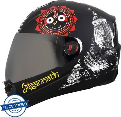 Steelbird SBA-1 Jagannath Full Face Helmet in Matt Black White with Silver Visor Motorbike Helmet