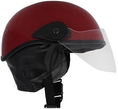 NEPHA Half Helmet for Men, Women (Non-Motorized) red glossy Motorbike Helmet