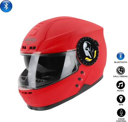Steelbird Bluetooth Full Face ISI Certified Helmet for Men with Inner Smoke Sun Shield Motorbike Helmet