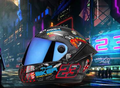 FOROLY Speed Autogreen Full Face ABS Material with Rainbow visor Motorbike Helmet