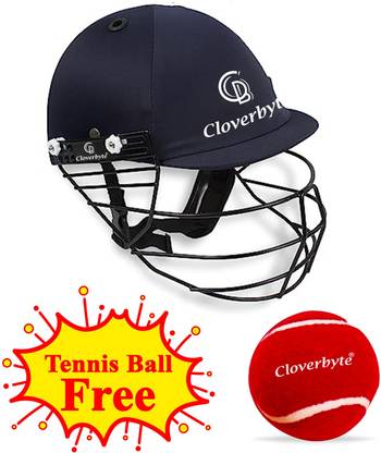 CLOVERBYTE Cricket Full Size Navy Blue Practice Helmet for Men & Boys With Free Tennis Ball Cricket Helmet