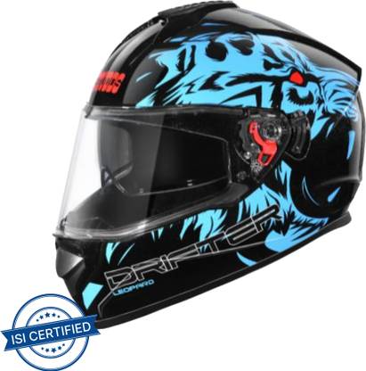 STUDDS Drifter D2 Full Face Helmet with Clear Visor (Black N1, L) Motorbike Helmet