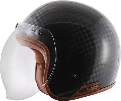Axor Retro Jet Small Checks Carbon W/BB Motorbike Helmet