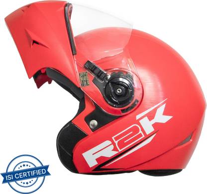 Steelbird R2K OSKA Reflective ISI Certified Flip Up Helmet Dashing Red Motorbike Helmet  (Red with Clear Visor) at Rs. 839