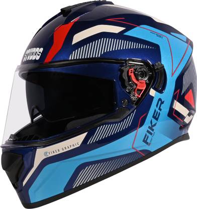 STUDDS Drifter D5 Fiker ISI Certified with Dual Visor & Spoiler Full Face Helmet Helmet Motorbike Helmet