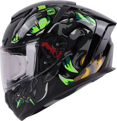 Steelbird SA-5 Monster ISI/DOT Certified Full Face Graphic Helmet for Men and Women Motorbike Helmet