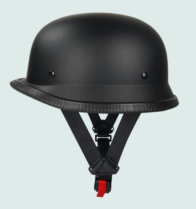 ELECOVER New German Style Retro Half Helmet Black Motorsports Helmet