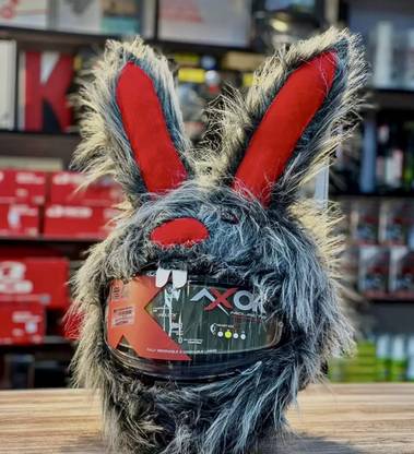 Znee Smart Angry Rabbit Style Bunny Helmet Cover For Full Face Helmet Grey Motorbike Helmet
