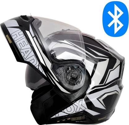 HEADFOX Metro N2 Smart Bluetooth Helmet with Flash Lights | Music |Calls| Voice Asst. DV Motorbike Helmet